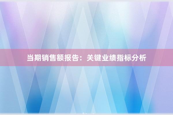 当期销售额报告：关键业绩指标分析